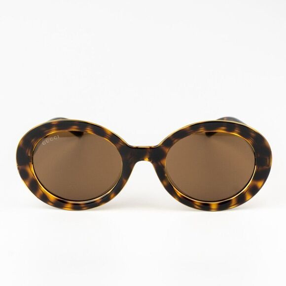 SALE! NEW Gucci GG1722SA 002 Spotted Havana Brown Unisex Oval Sunglasses main image 5